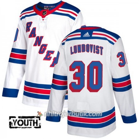 Barn Ishockey New York Rangers Tröja Henrik Lundqvist 30 Adidas 2017-2018 Vit Authentic